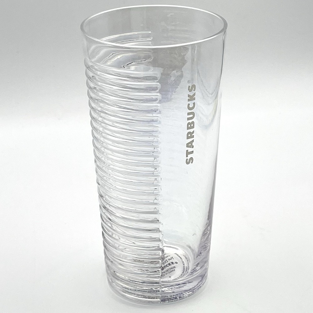 Starbucks 2022 Spring Easter Ribbed Clear Glass Tumbler 18oz Cup Iridescent‎